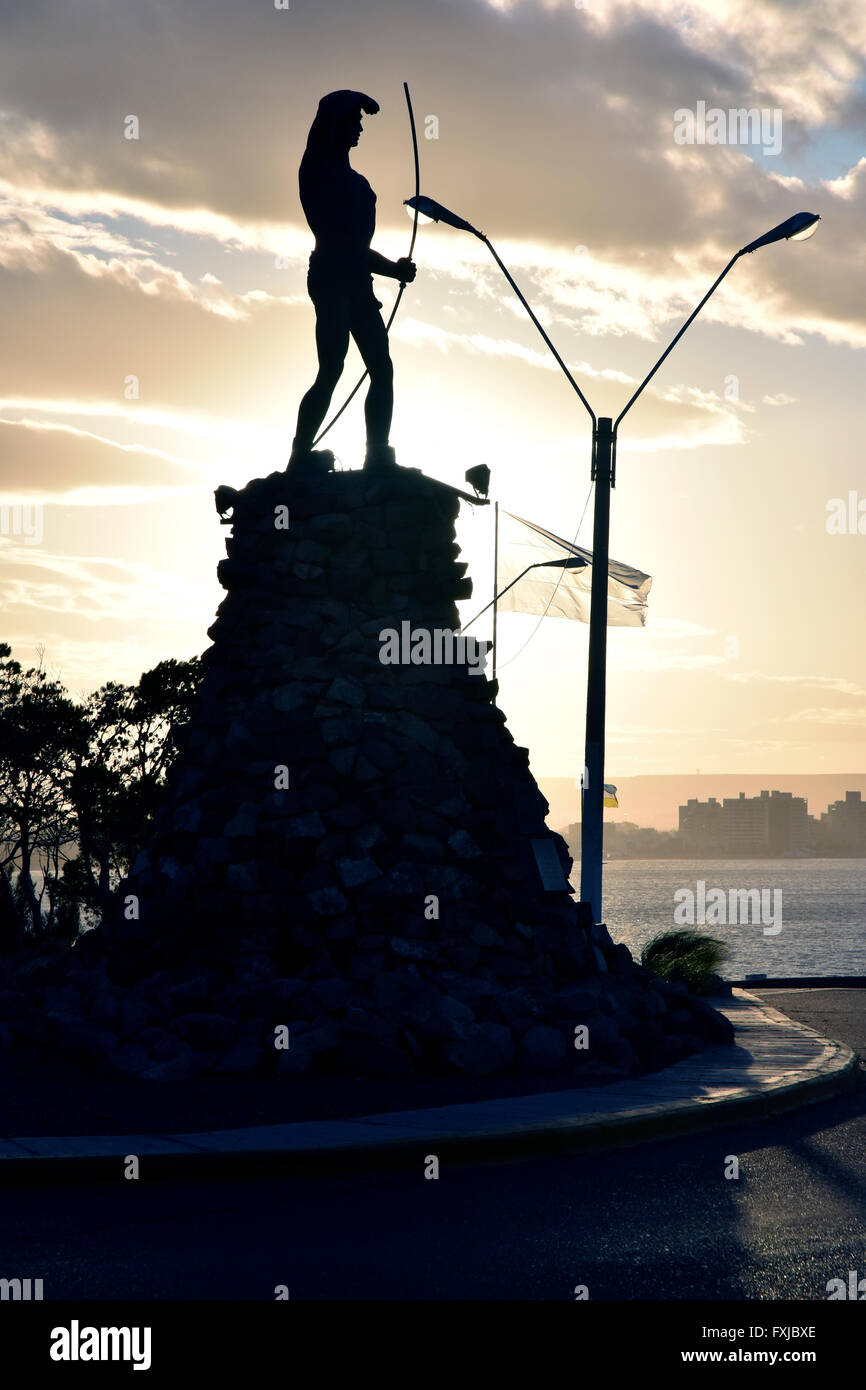 Denkmal für die Tehuelche-Indianer Stockfoto