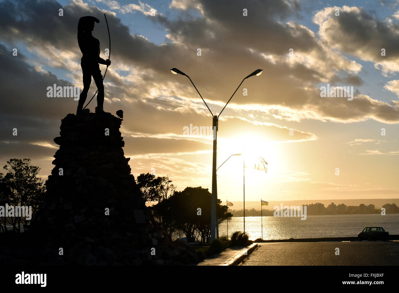 Denkmal für die Tehuelche-Indianer Stockfoto