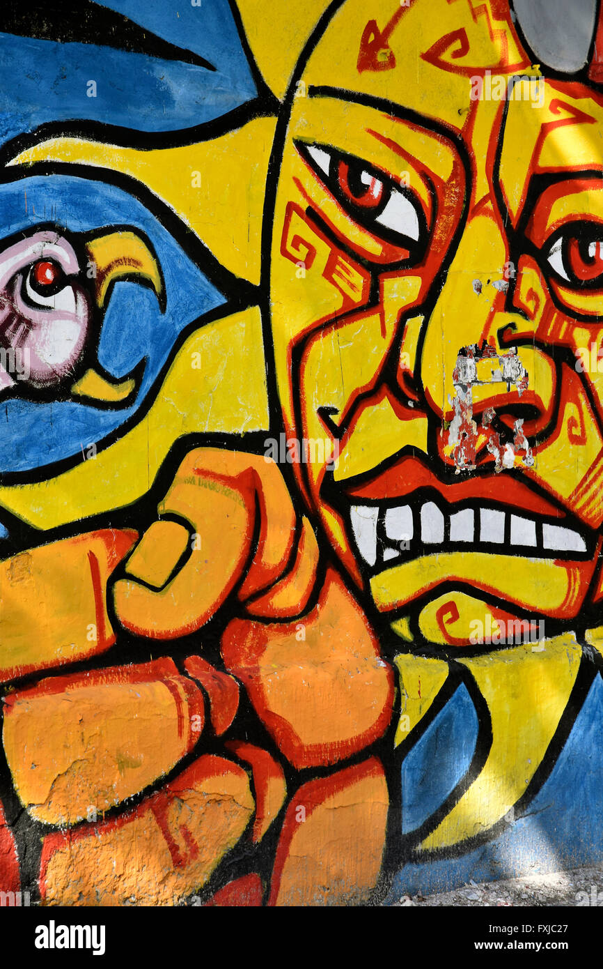 Graffiti-Kunst von Red Sudakas Gruppe Stockfoto