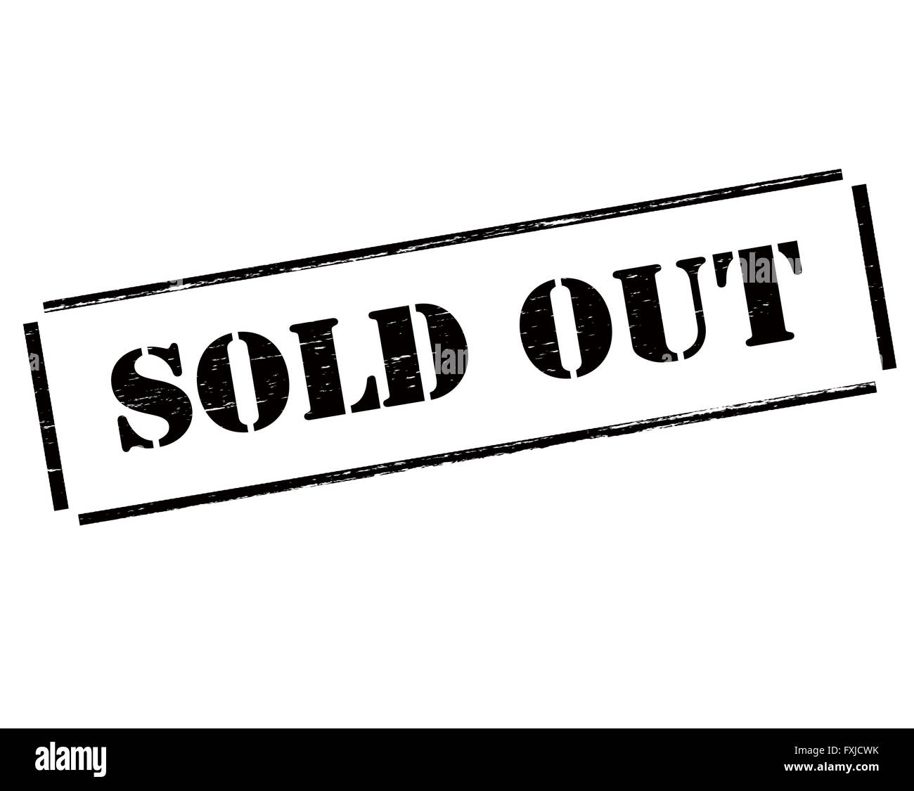Stempel mit Text verkauft heraus innen, Vektor-Illustration Stockfoto