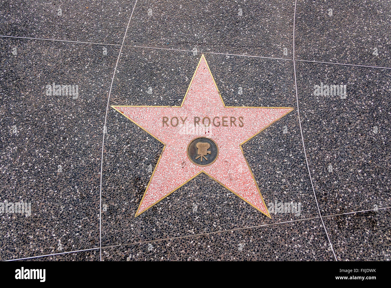 Replik von Roy Rogers-Star aus dem Hollywood Walk Of Fame bei Themenpark Universal Studios Florida Stockfoto