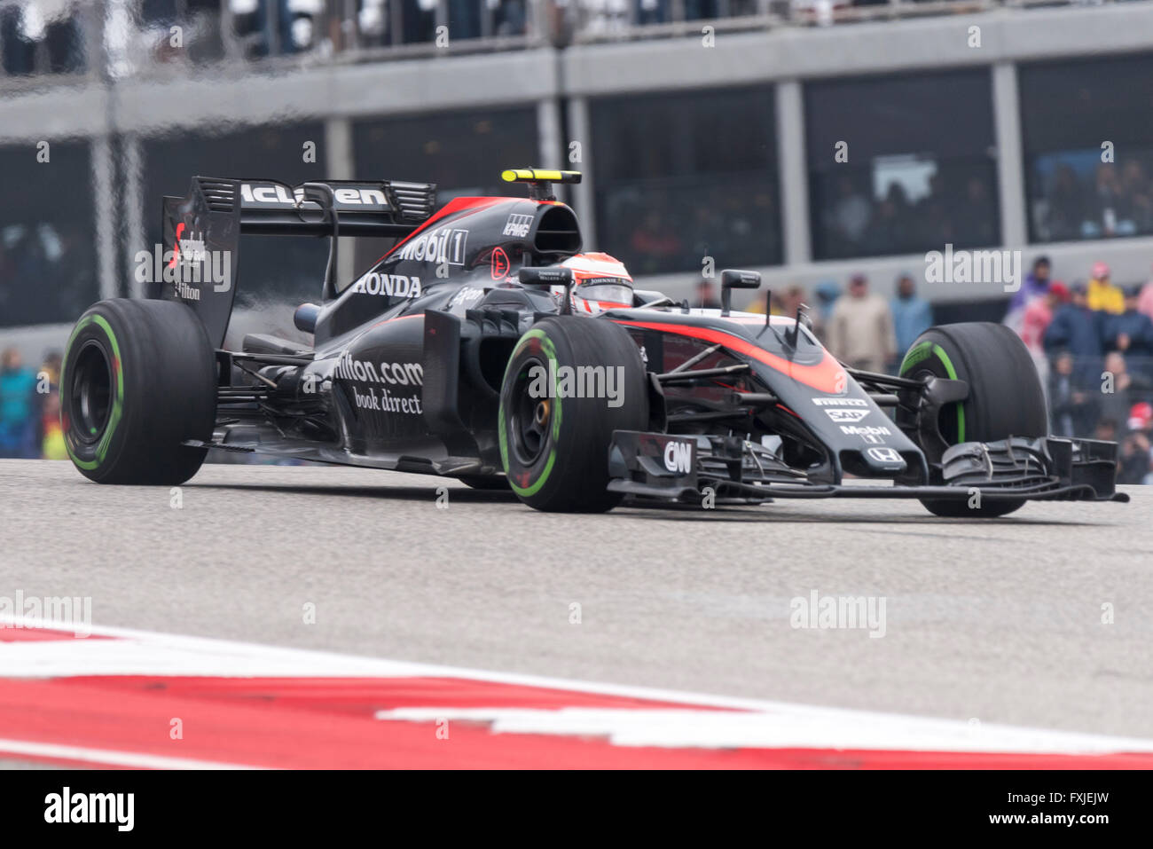 Jenson Button McLaren-Honda gesehen während des 2015 USA Formel 1 Grand Prix Circuit of the Americas in Austin, Texas Stockfoto