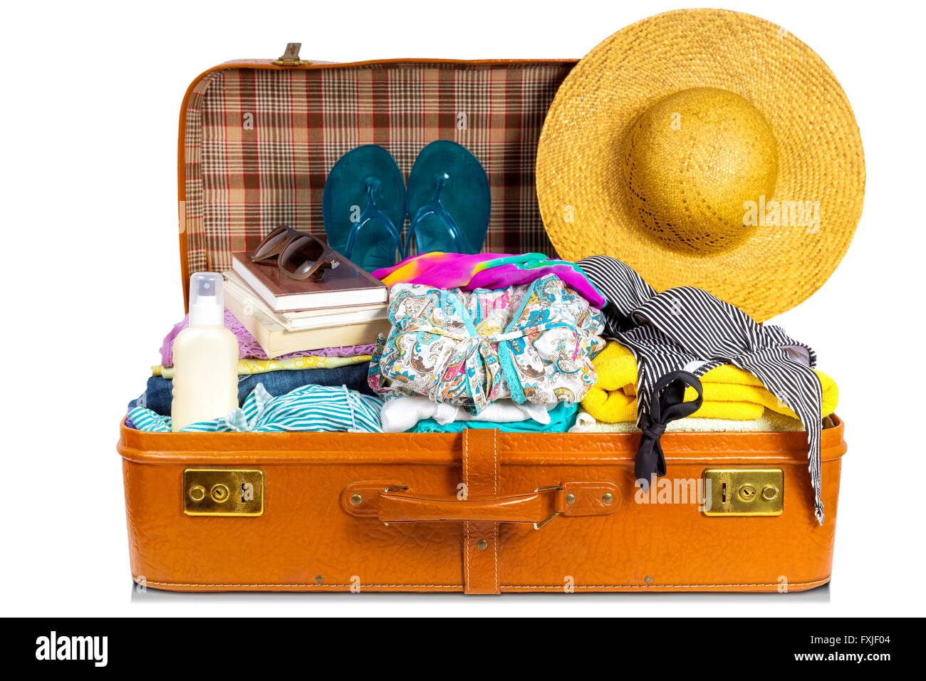 Koffer für den Sommerurlaub. Stockfoto