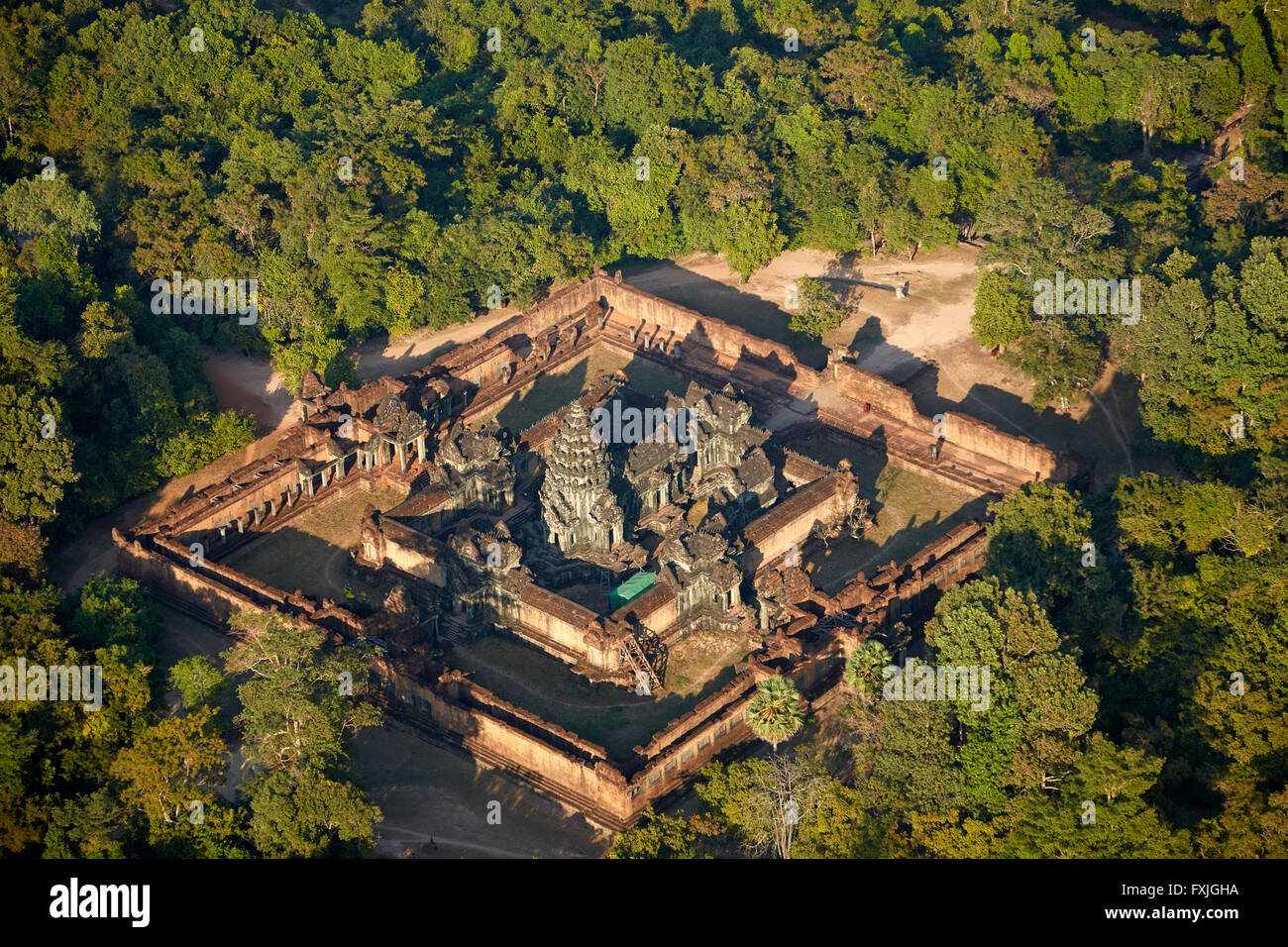 Banteay Samré Tempelruinen, Weltkulturerbe Angkor, in der Nähe von Siem Reap, Kambodscha - Antenne Stockfoto