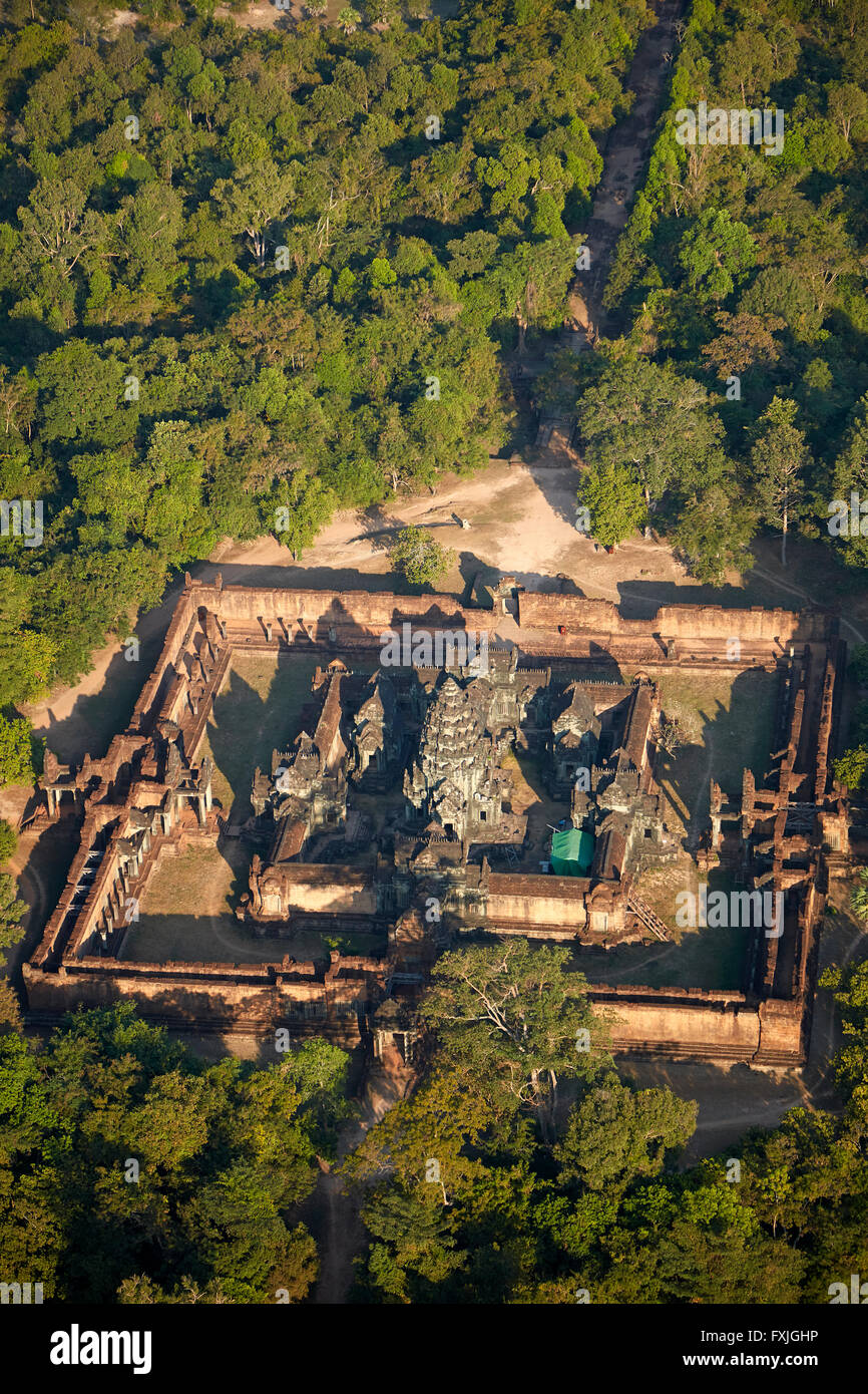 Banteay Samré Tempelruinen, Weltkulturerbe Angkor, in der Nähe von Siem Reap, Kambodscha - Antenne Stockfoto