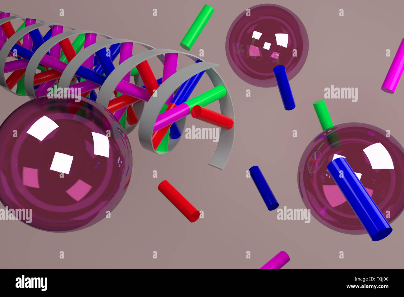 Darstellung der Bildung/Synthese der DNA-Doppelhelix. Stockfoto