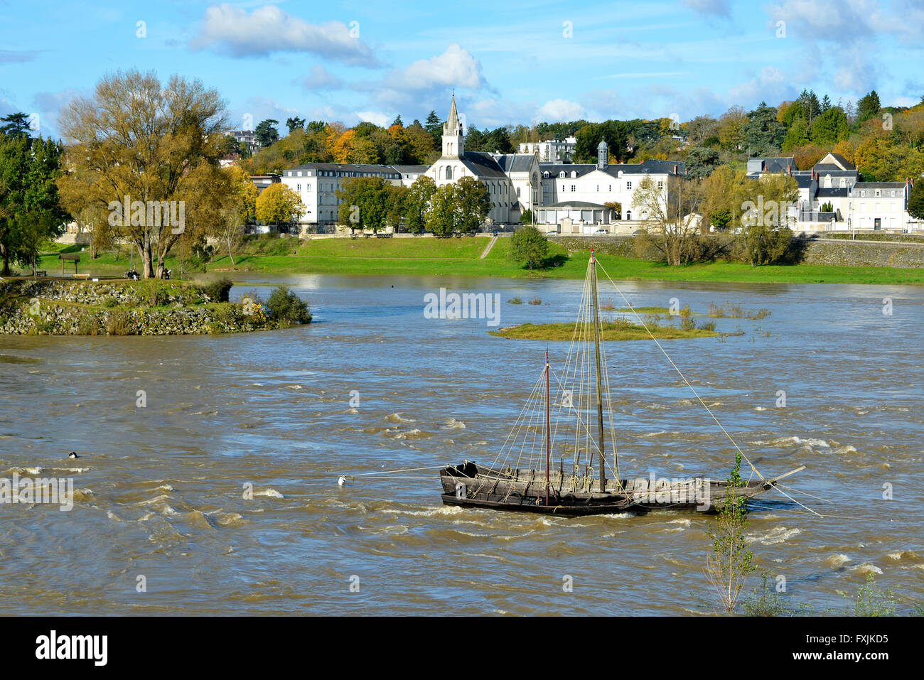 Fluss Loire in Tours in Frankreich Stockfoto