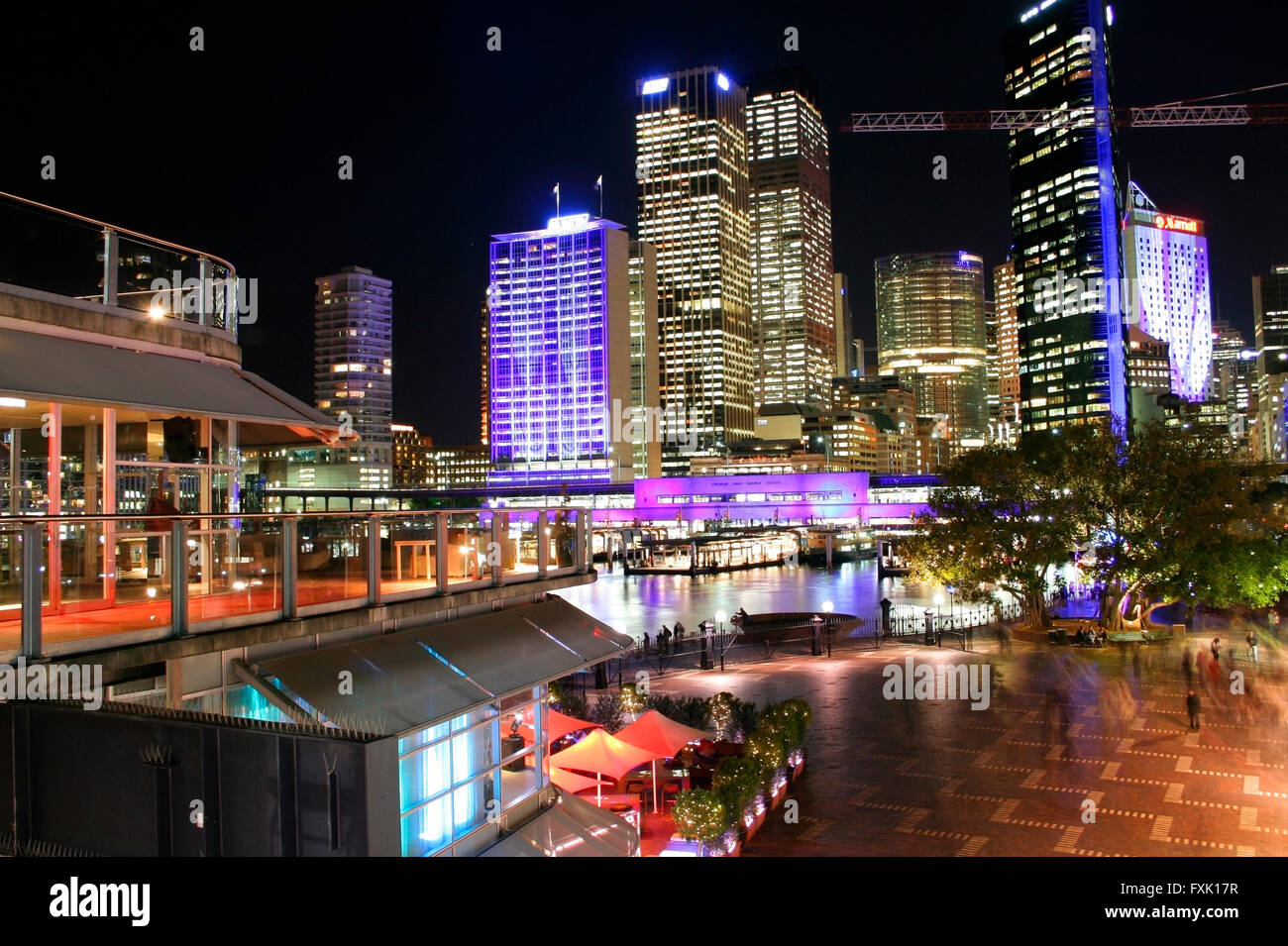 Sydney City Gebäude beleuchtet als Teil Vivid Sydney Festival, Sydney, Australien Stockfoto