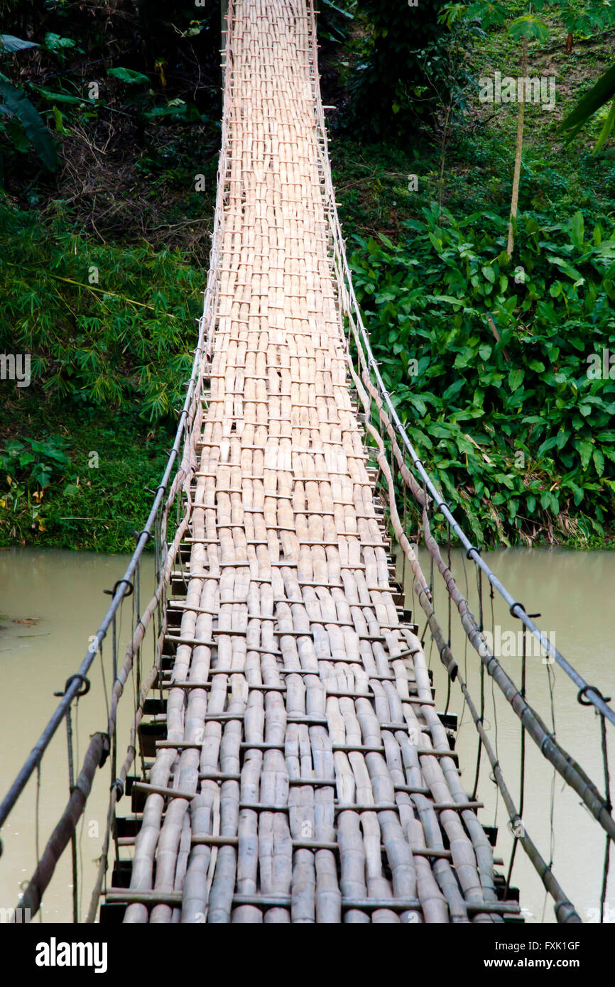 Bambus-Brücke - Bohol - Philippinen Stockfoto