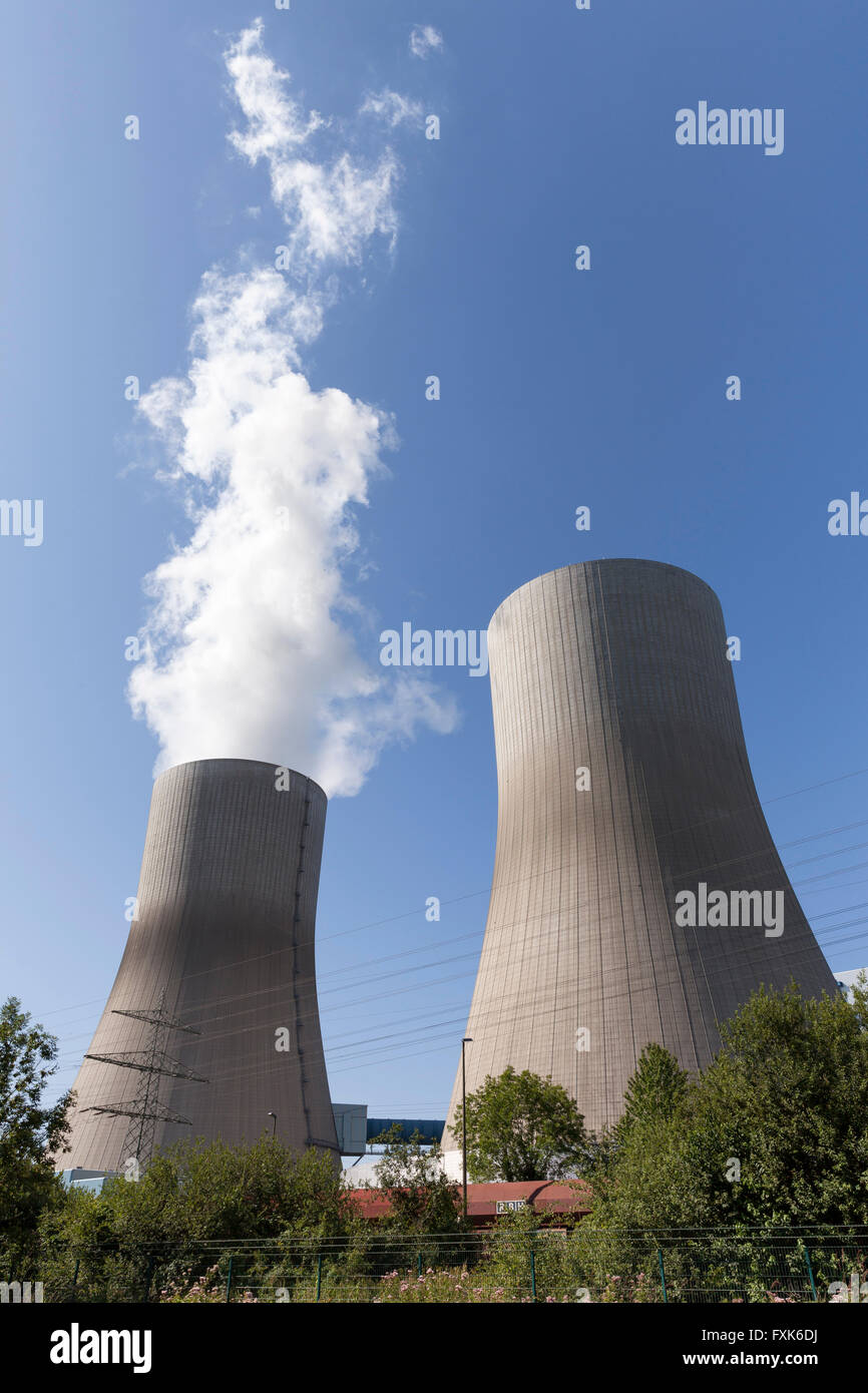 Kühltürme, Kohle Kraftwerk, Kraftwerk Westfalen, RWE Power, Hamm-Uentrop, Hamm, Nordrhein-Westfalen, Deutschland Stockfoto