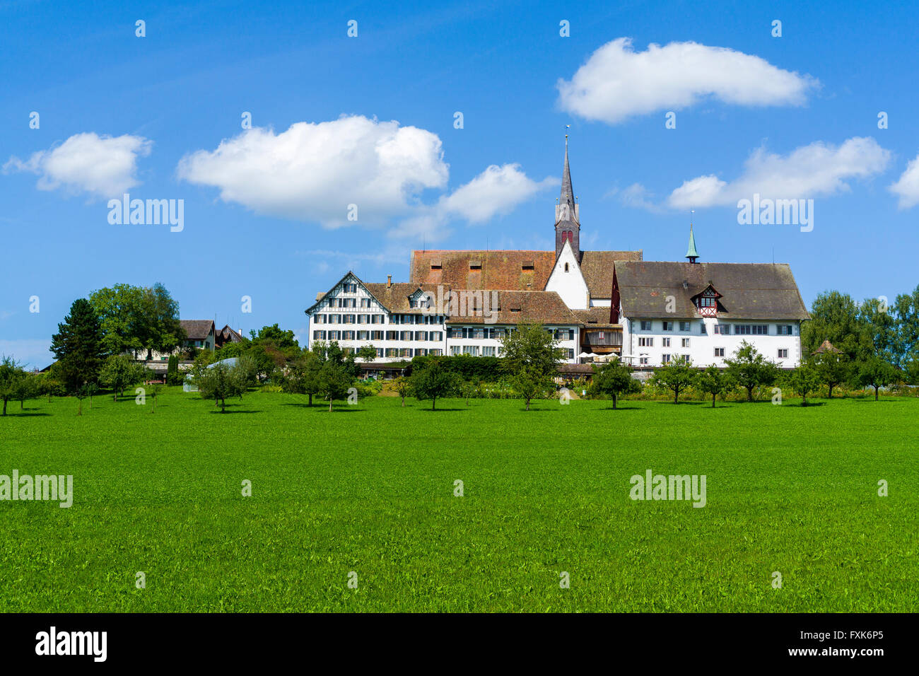 Gebäude von Kappel Abbey, Agrarlandschaft, Kappel, Zürich, Schweiz Stockfoto