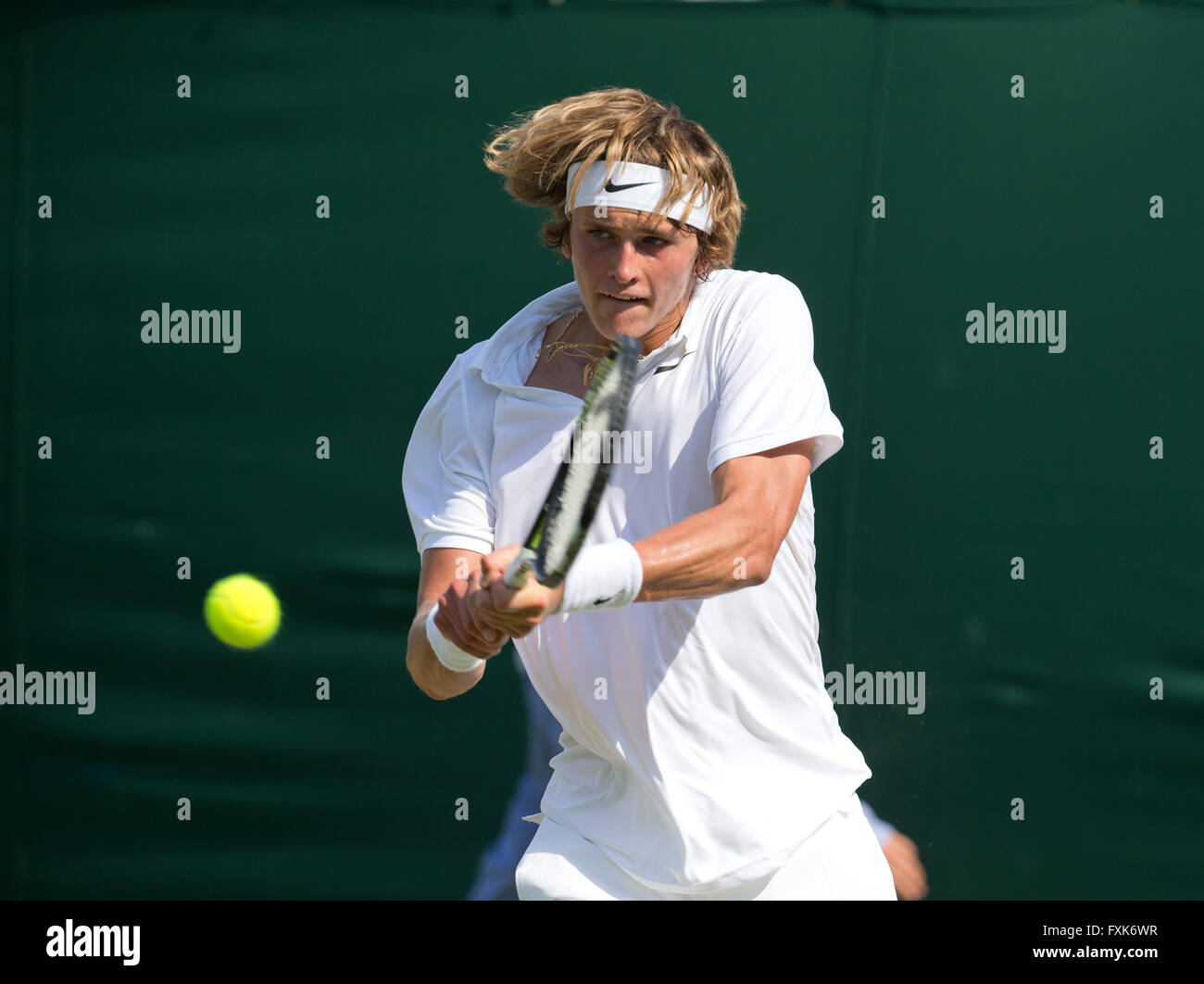 Alexander Zverev, Deutschland, 2015 in Wimbledon, London, England Stockfoto