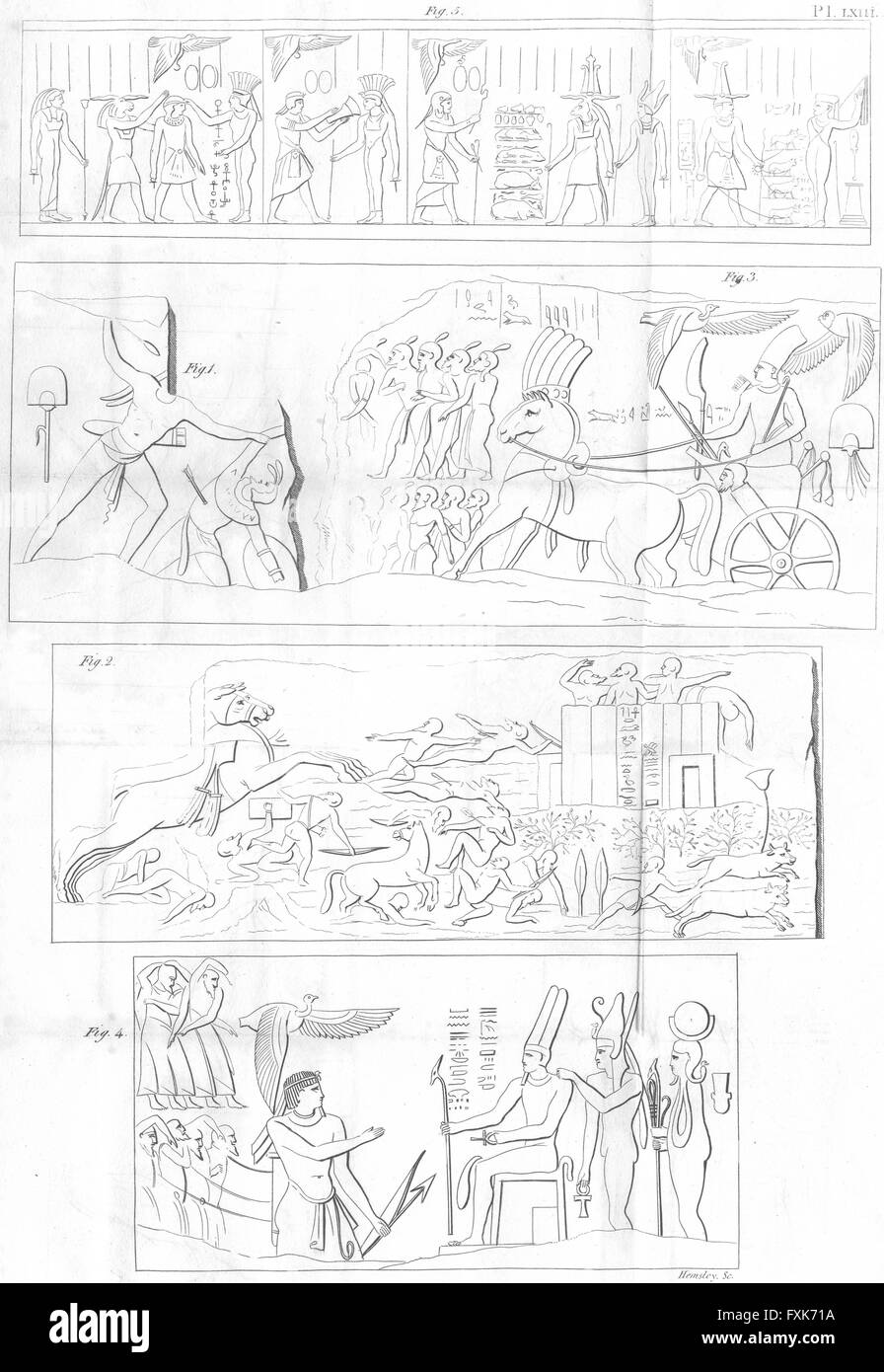 Ägypten: Pharao Hieroglyphen Hieroglyphen, antiken Drucken c1800 Stockfoto