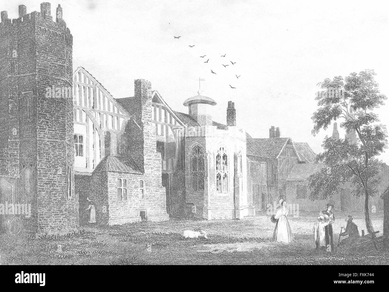 LINCS: Hall, Gainsborough: Saunders, antique print 1836 Stockfoto