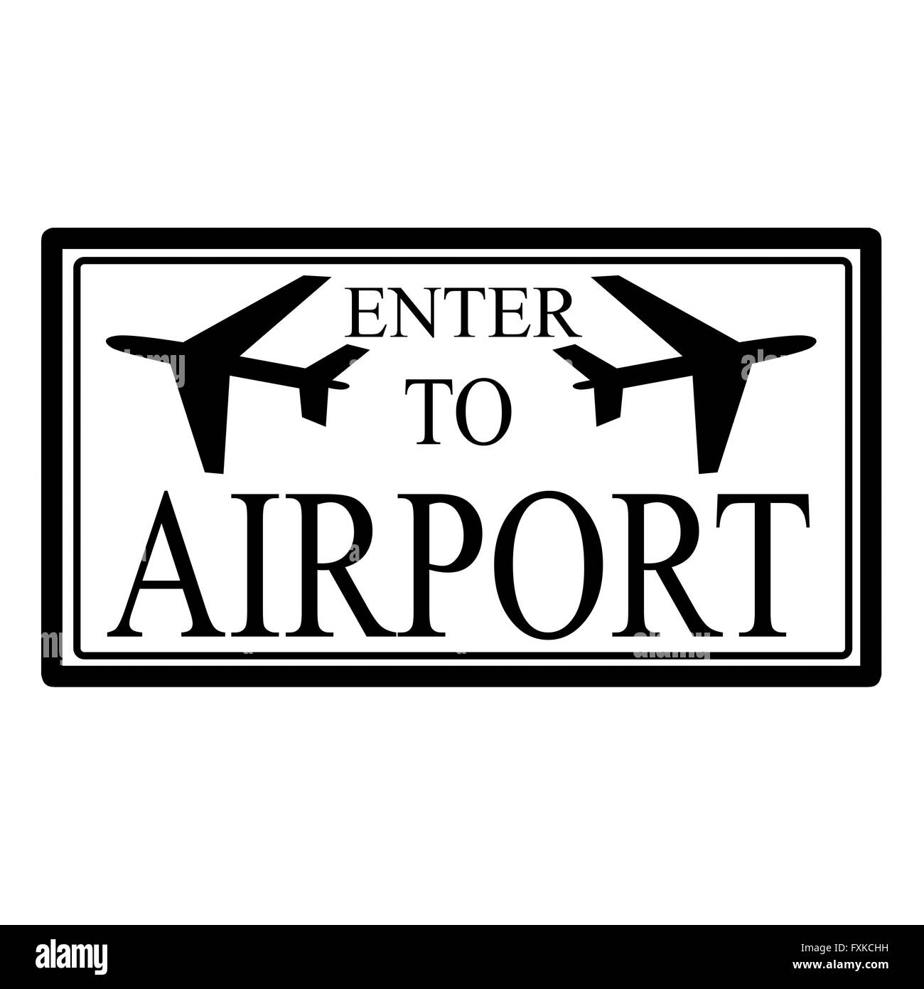 Stempel mit Text geben Sie zum Flughafen innen, Vektor-illustration Stockfoto