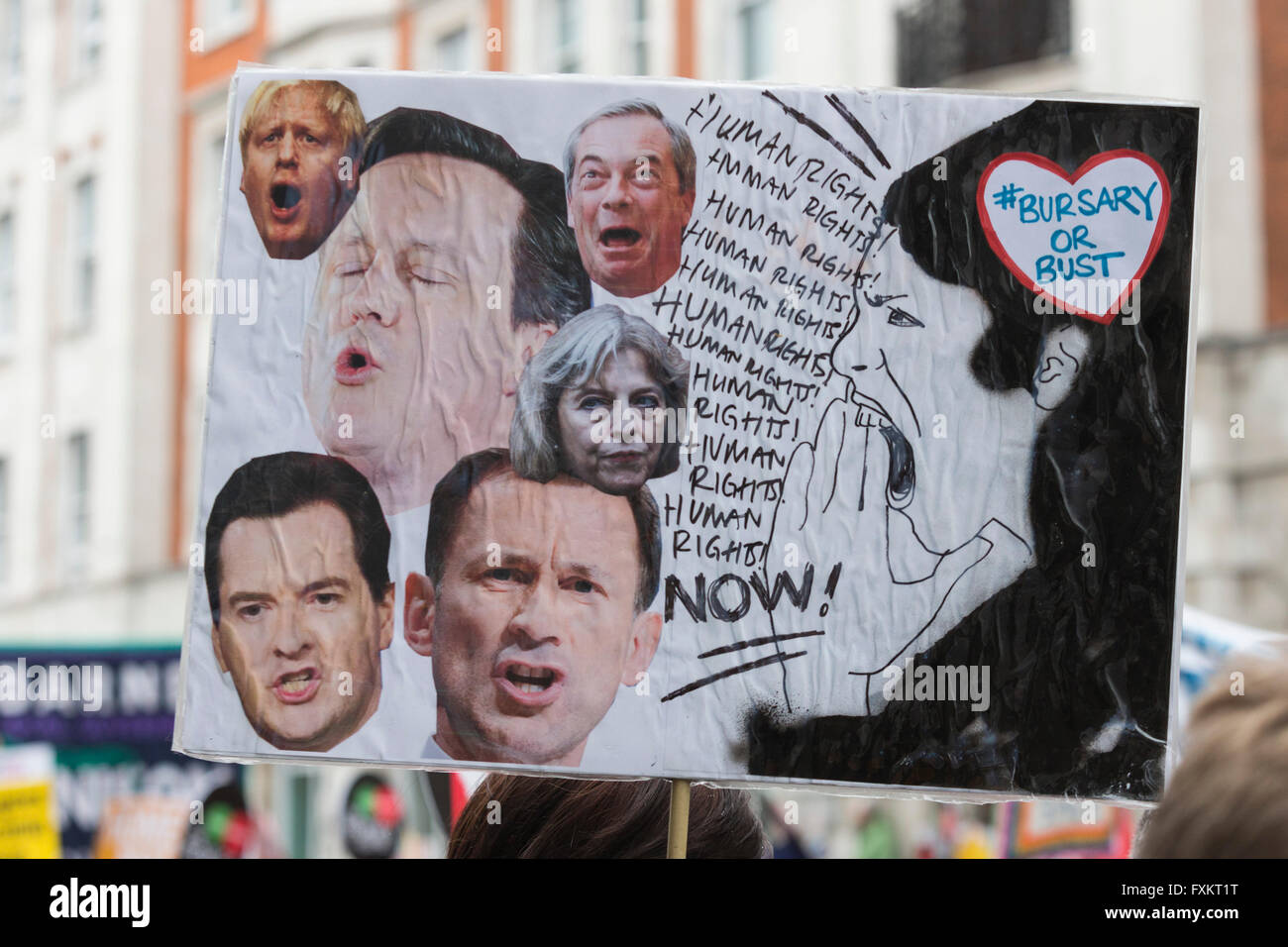 London, UK. 16. April 2016. Für Immobilien, benützt Gesundheit, Jobs, Bildung, Sparmaßnahmen nun Cameron Must GO! Gower Street, Central London. Bildnachweis: Lebendige Bilder/Alamy Live-Nachrichten Stockfoto