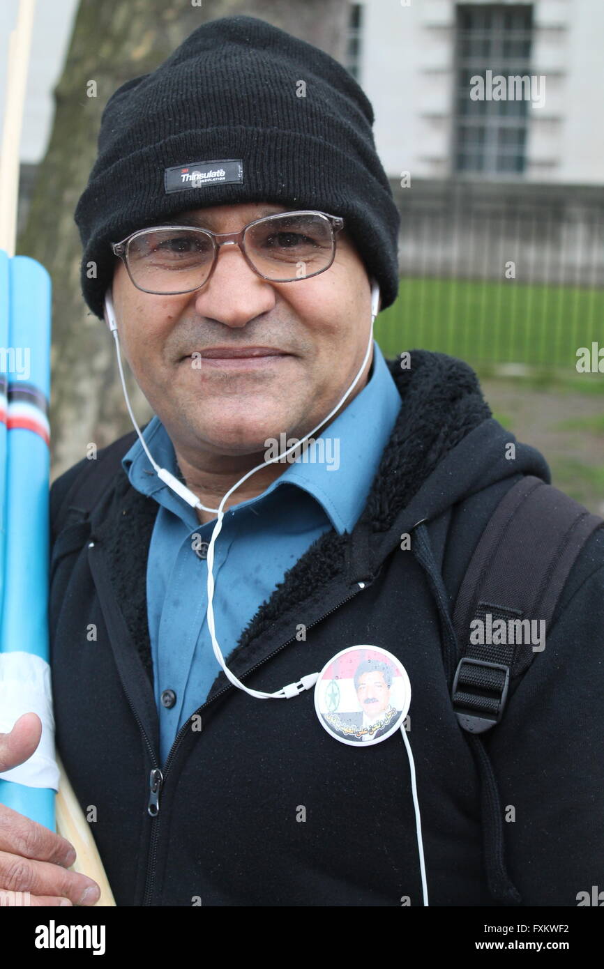 London, UK. 16. April 2016. Ahwazi Araber Demonstration in London in der elften Jahrestag des Aufstands in 2005 Credit: Aghil Maniavi/Alamy Live News Stockfoto