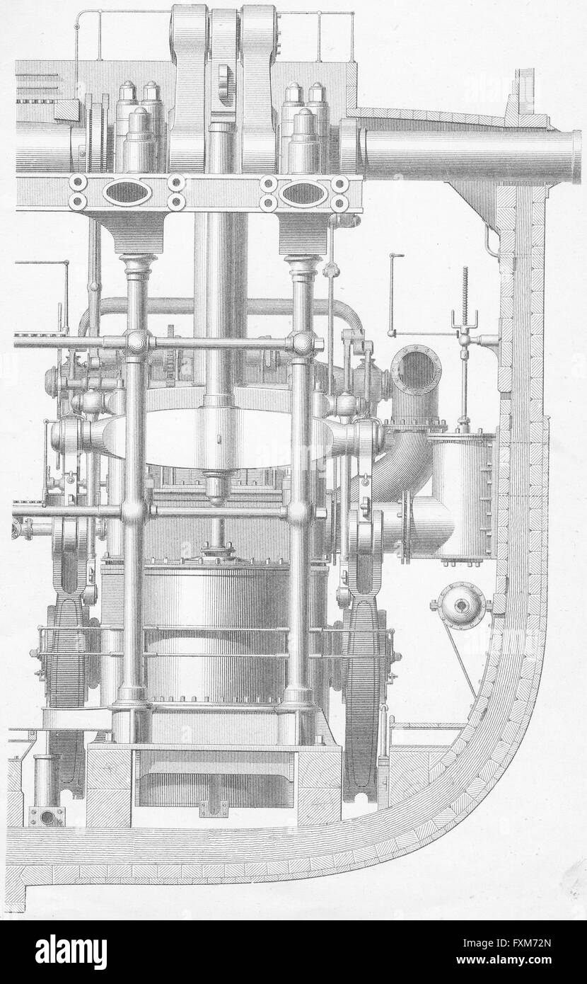 Dampfmaschine: N American Royal Mail Ship Arabien, antiken print c1870 Stockfoto