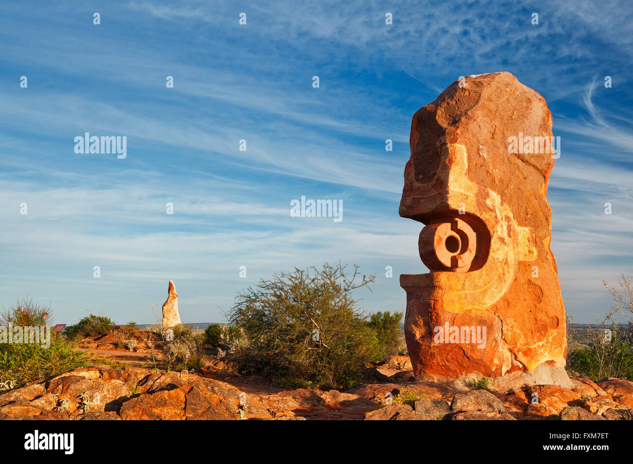 Bildhauersymposium in der Wüste lebt in Broken Hill. Stockfoto