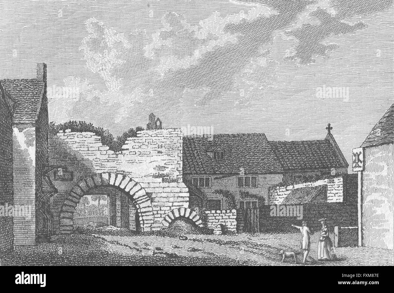 LINCS: Newport Tor, Lincoln: Grose: Bischofspalast, antiken print 1784 Stockfoto