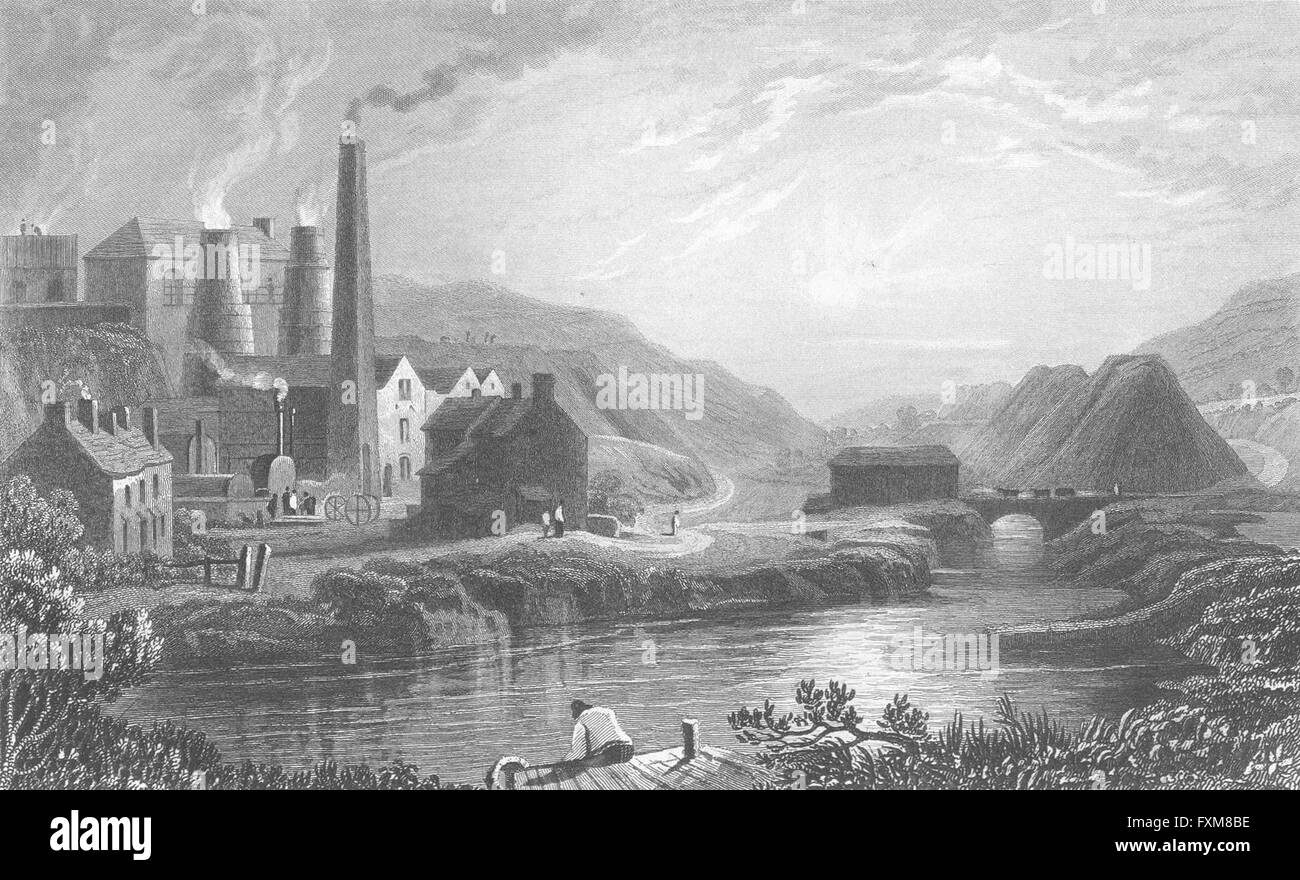 MONMOUTHSHIRE: Coldbrook Vale: Gastineau Fabrik, antique print 1831 Stockfoto