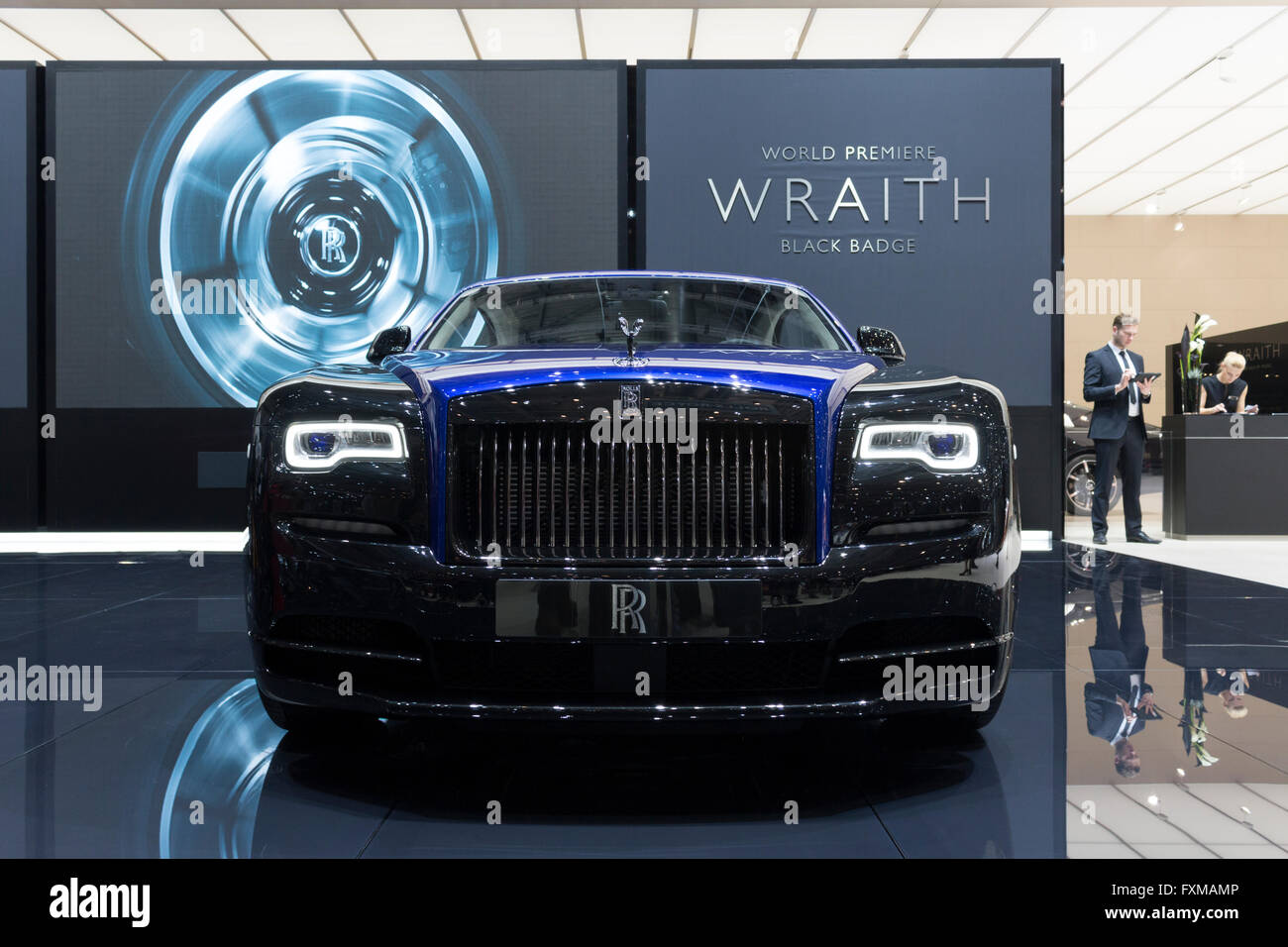 Rolls-Royce Wraith schwarze Abzeichen Stockfoto