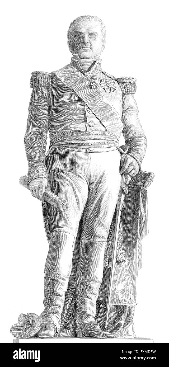 Statue, Étienne Maurice Gérard, Comte Gérard, 1773-1852, ein französischer General und Staatsmann Stockfoto