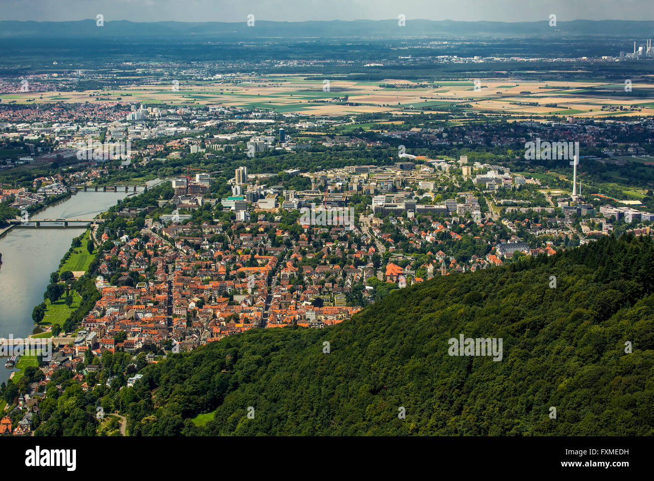 Luftaufnahme, Blick auf die Universität Heidelberg, Heidelberg, Rhein-Neckar-Kreis, Baden-Württemberg, Deutschland, Europa, Antenne Stockfoto