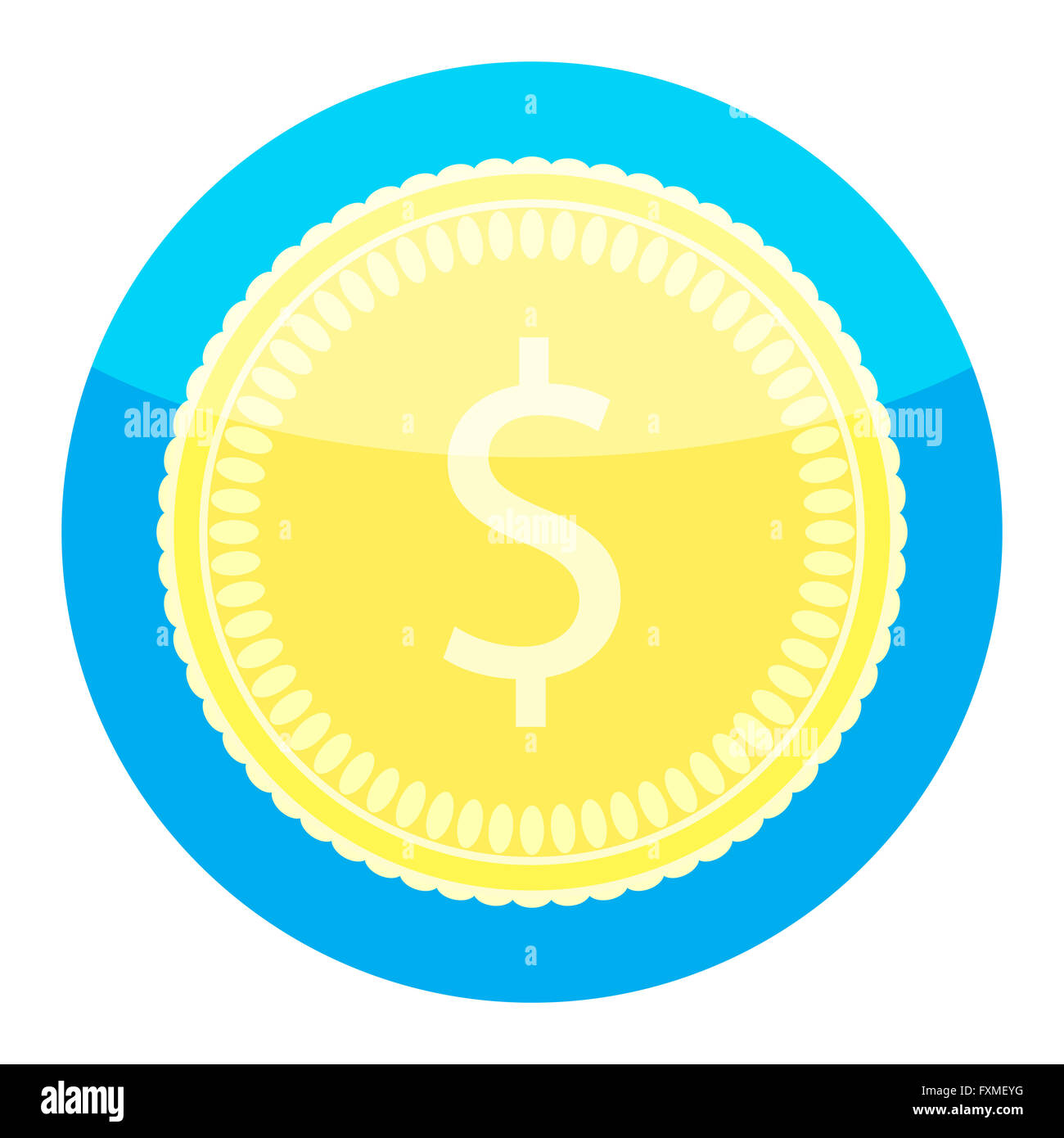 Coin-goldene Geld-Symbol. Coin Symbol und Goldmünzen, goldene Finanzen und Vermögen reichen. Flaches Design Vektorgrafik Stockfoto