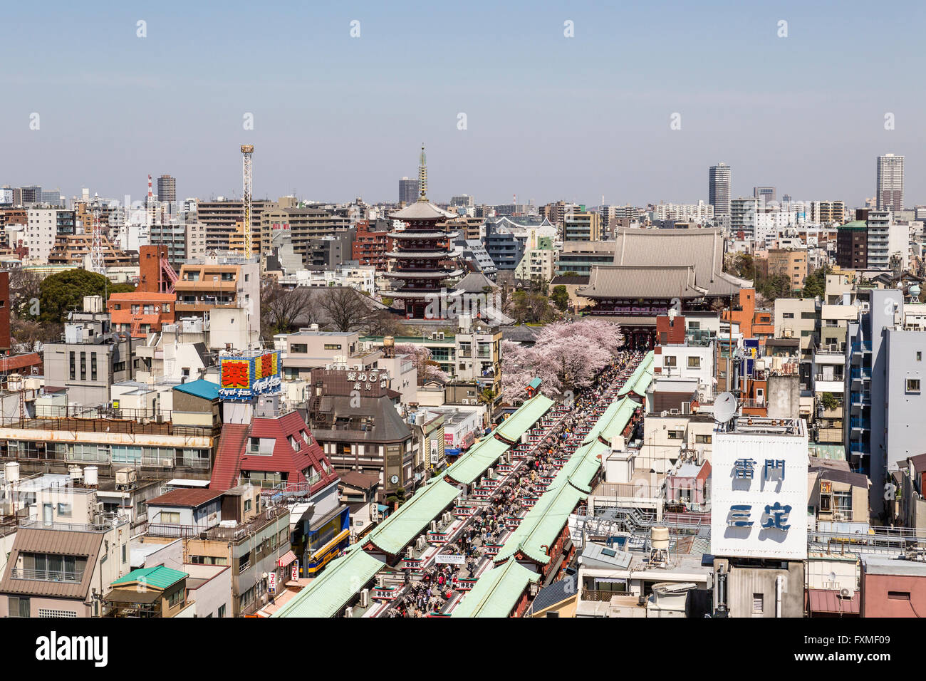 Stadtansicht von Asakusa, Tokio, Japan Stockfoto