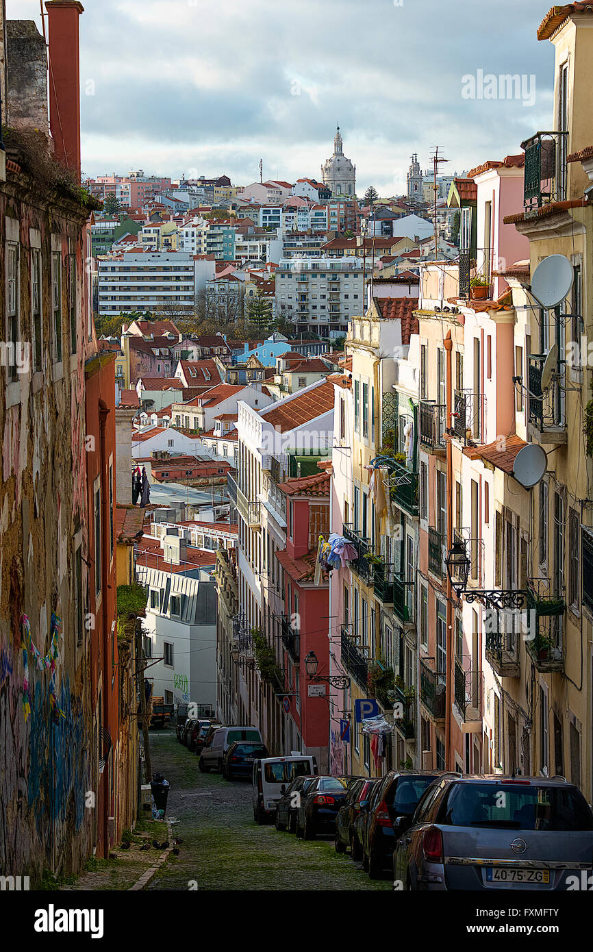 Blick auf die Stadt von Lissabon, Portugal Stockfoto