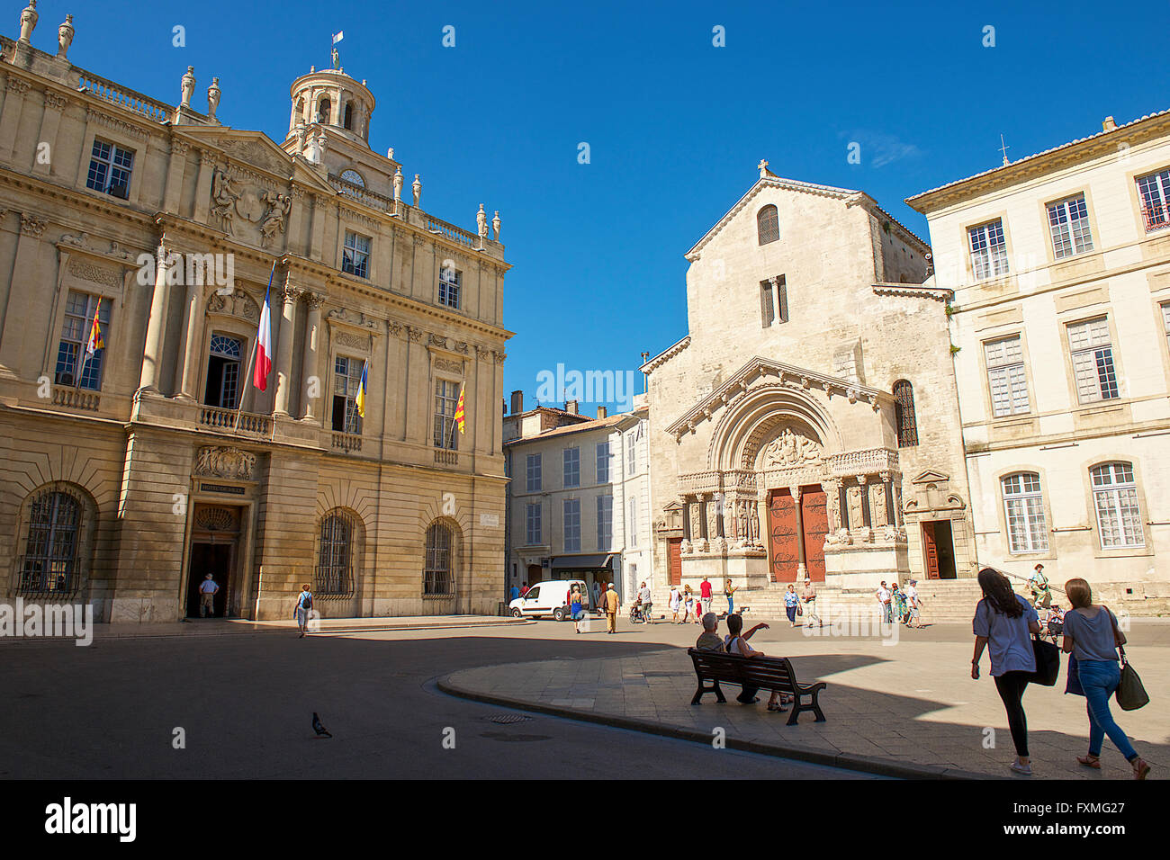 Platzieren Sie De La République, Arles, Frankreich Stockfoto