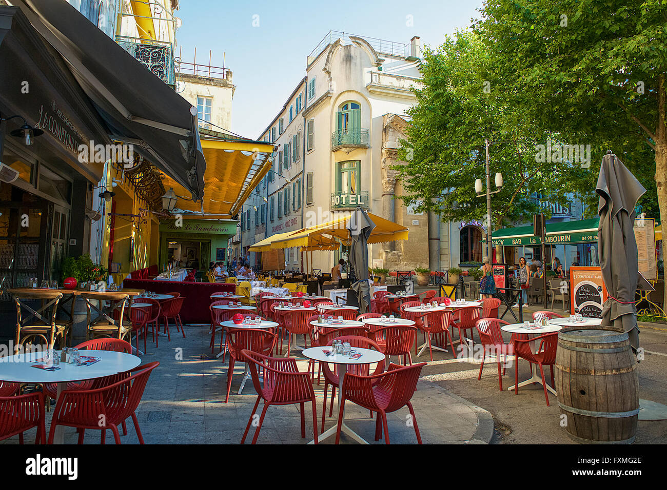 Forum Plaza, Arles, Frankreich Stockfoto