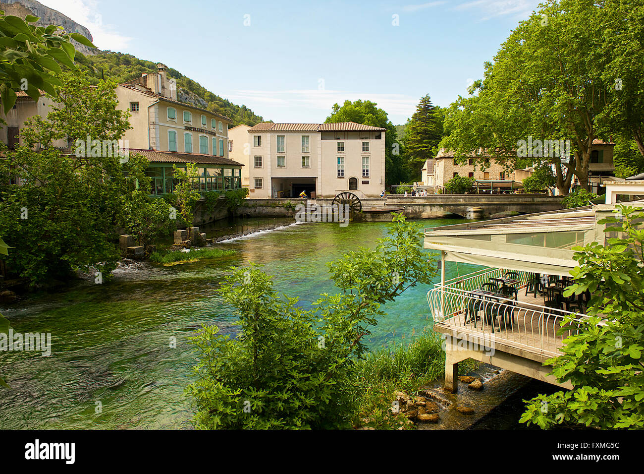 Ansicht von Fontaine-de-Vaucluse, Frankreich Stockfoto