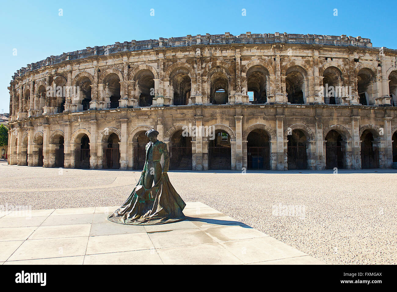 Die Arena von Nîmes, Nimes, Frankreich Stockfoto