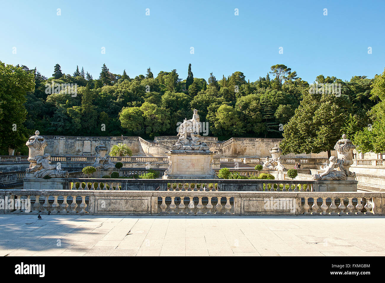 Die "Jardins De La Fontaine", Nimes, Frankreich Stockfoto
