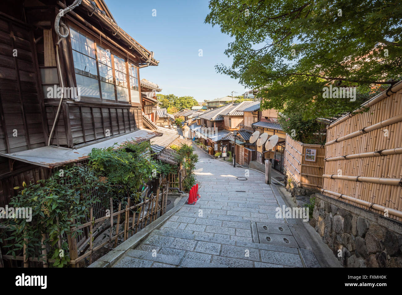 Treppen in Gion in Kyoto, Japan Stockfoto