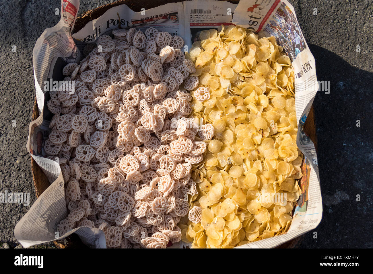 Bali traditionelle Snacks, Ubud, Bali, Indonesien Stockfoto