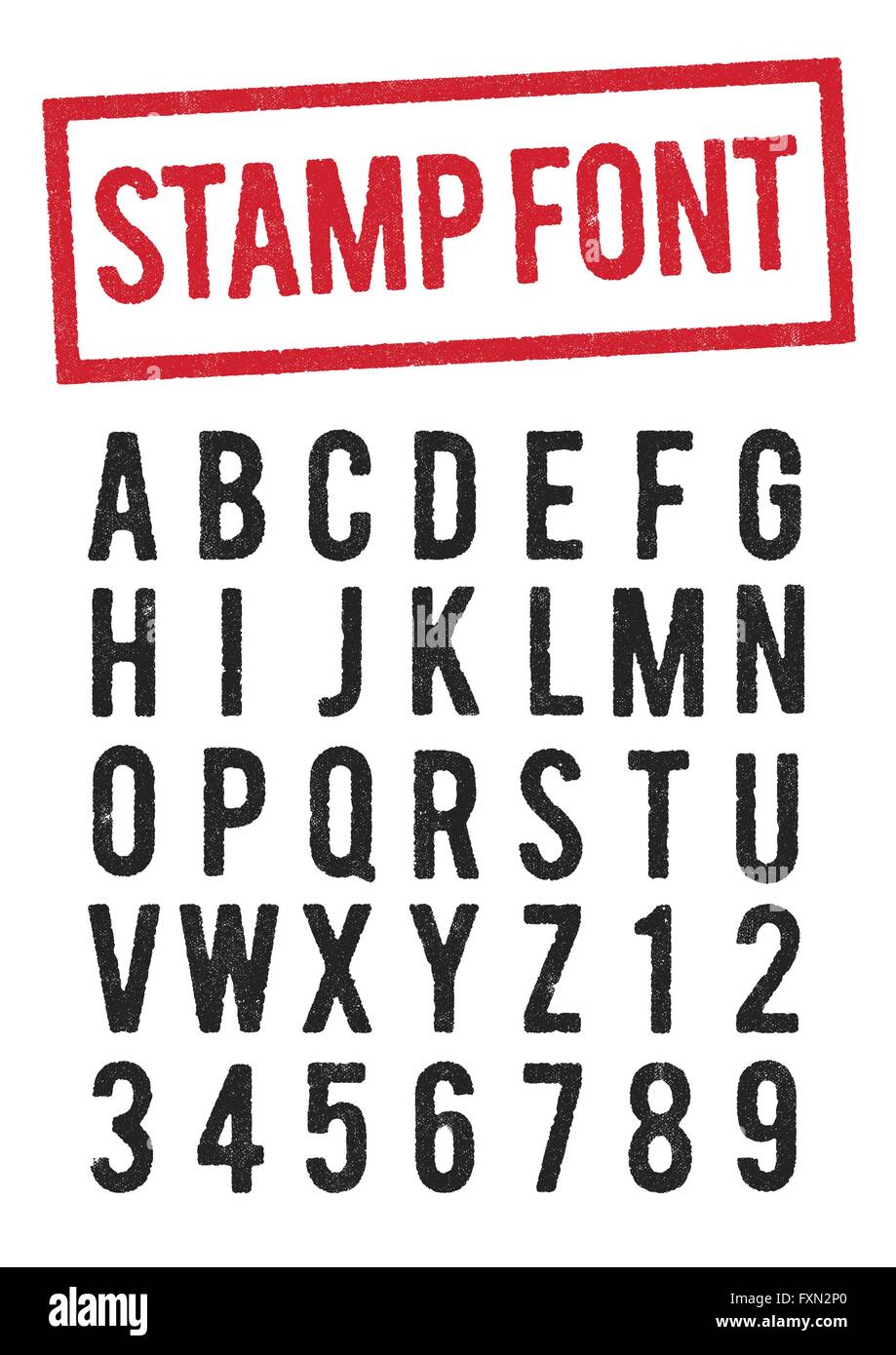 Stempel-Schrift Stock Vektor