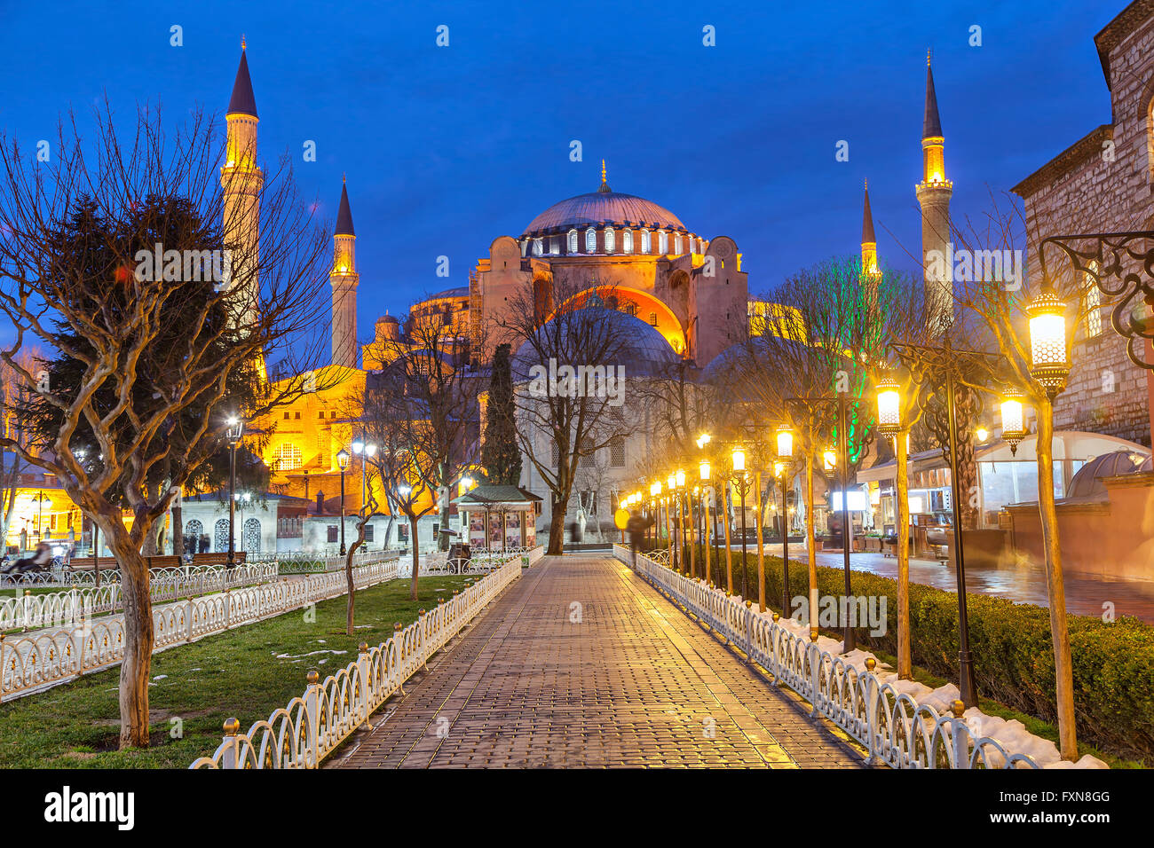 Hagia Sophia am Abend, Istanbul, Türkei Stockfoto