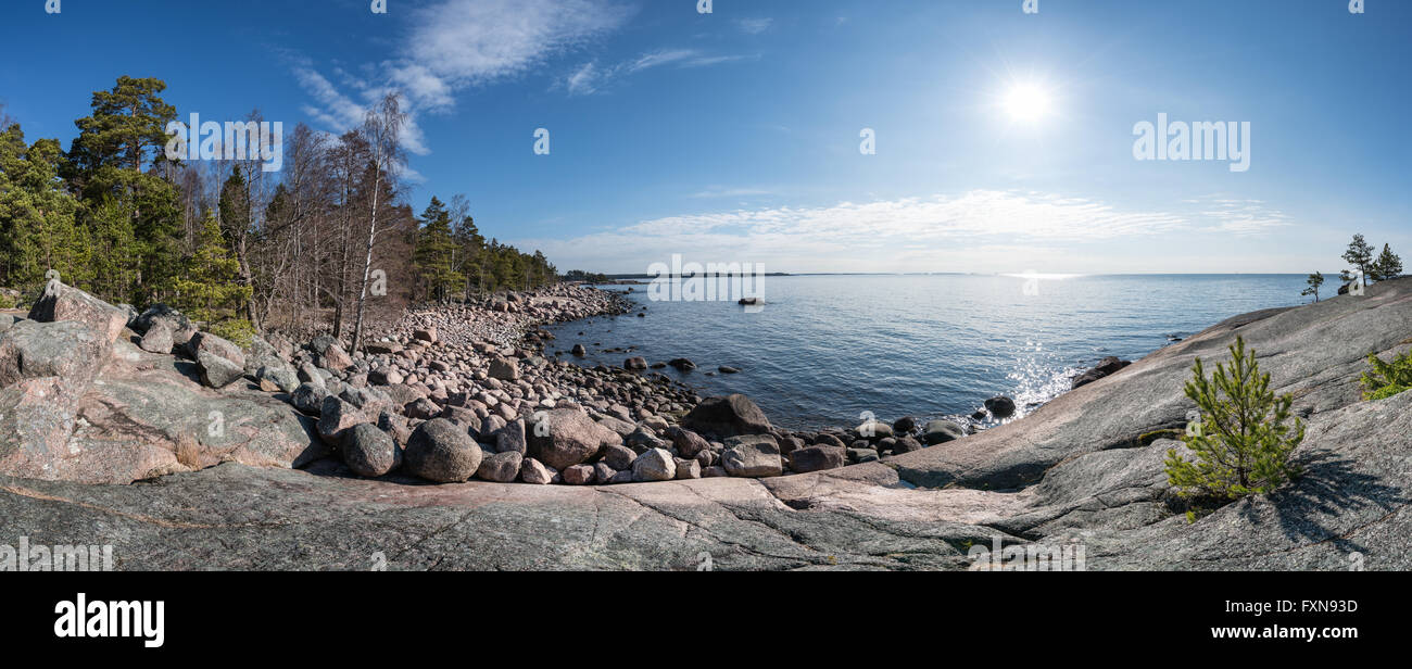Frühling am Meer bei Emäsalo, Porvoo, Finnland, Europa, EU Stockfoto