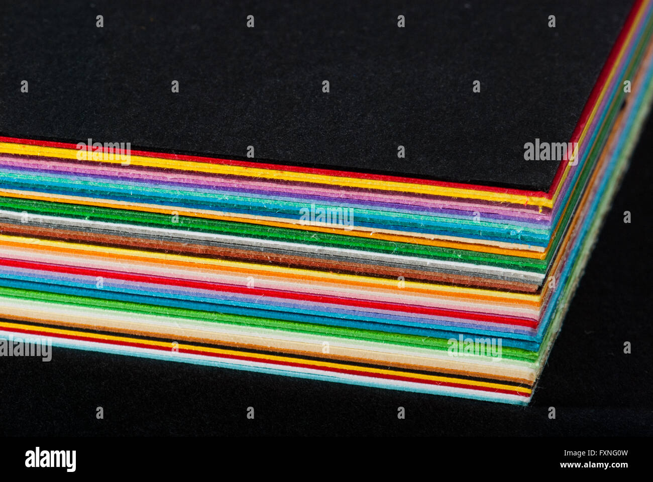 Stapel von bunten Karton stack Stockfoto