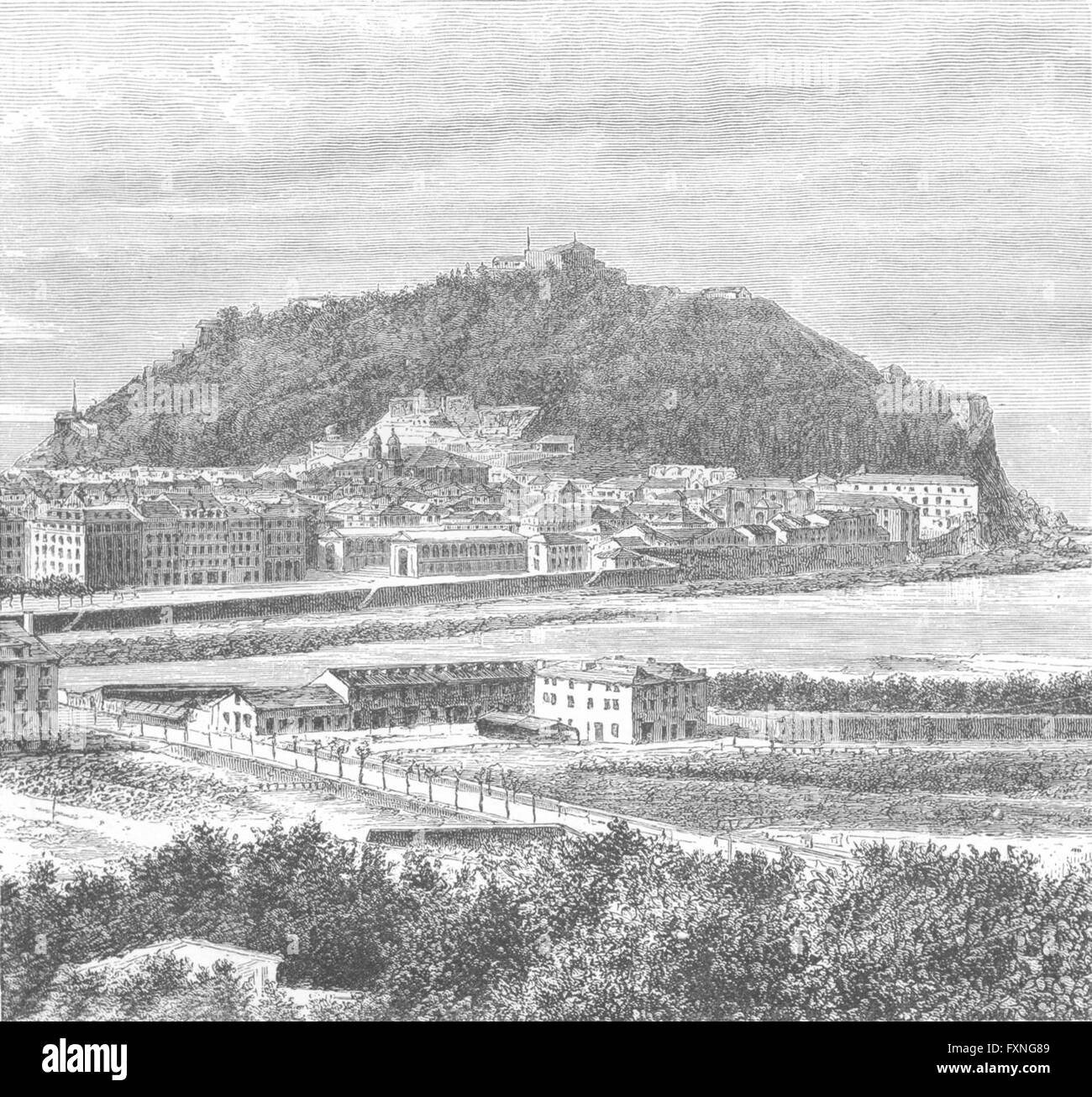 Spanien: St. Sebastian, antiken print c1885 Stockfoto