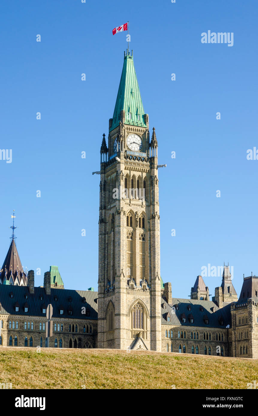 Peace Tower des kanadischen Parlamentsgebäude in Ottawa, Kanada Stockfoto