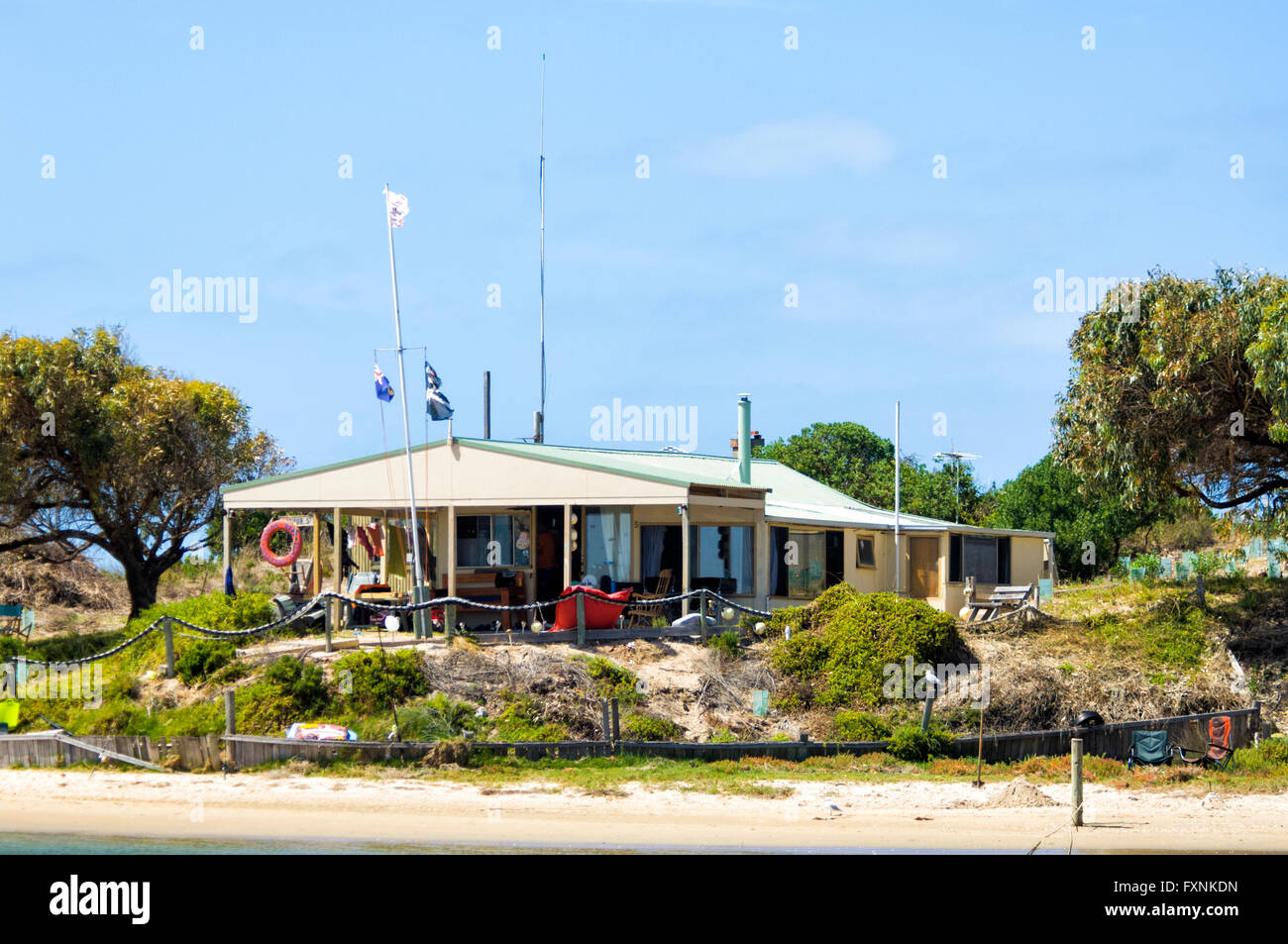 Alte Fischerei Shack, Coorong National Park, Fleurieu Peninsula, South Australia Stockfoto