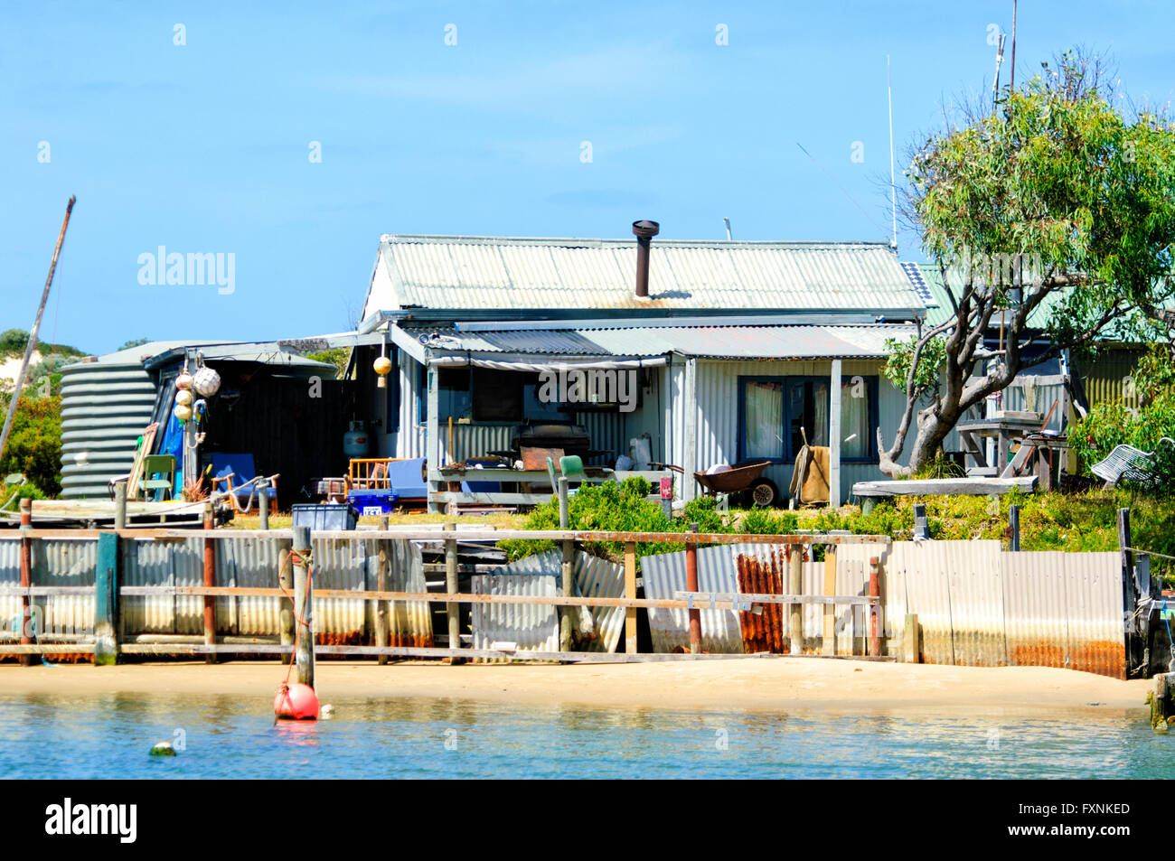 Alte Fischerei Shack, Coorong National Park, Fleurieu Peninsula, South Australia Stockfoto