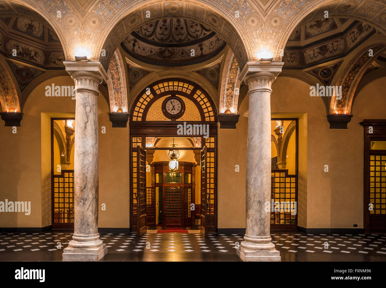 Italien Ligurien Genua - Piazza della Meridiana - Rolli Palast - Palast Gerolamo Grimaldi Sec XVI - Palazzo della Meridiana - Coppedè salon Stockfoto