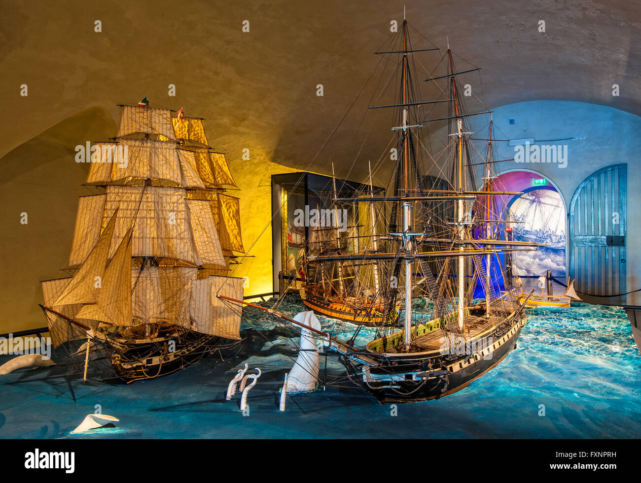 Italien Ligurien Genua Galata Museo Del Mare - Secon Floor - Modelle von Schiffen und Fregatten Stockfoto