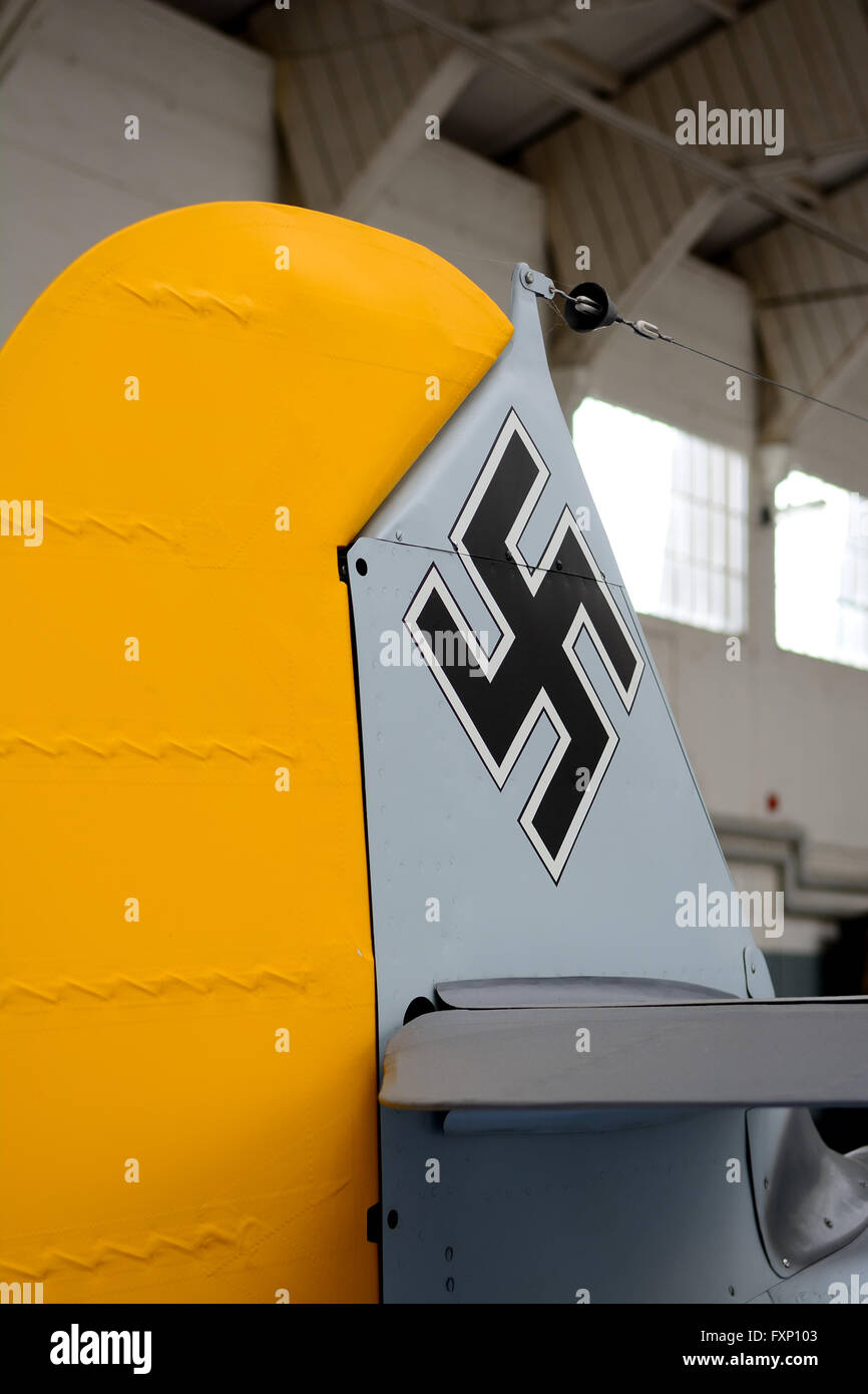 WW2 Luftwaffe im Imperial War Museum, Duxford, Großbritannien Stockfoto