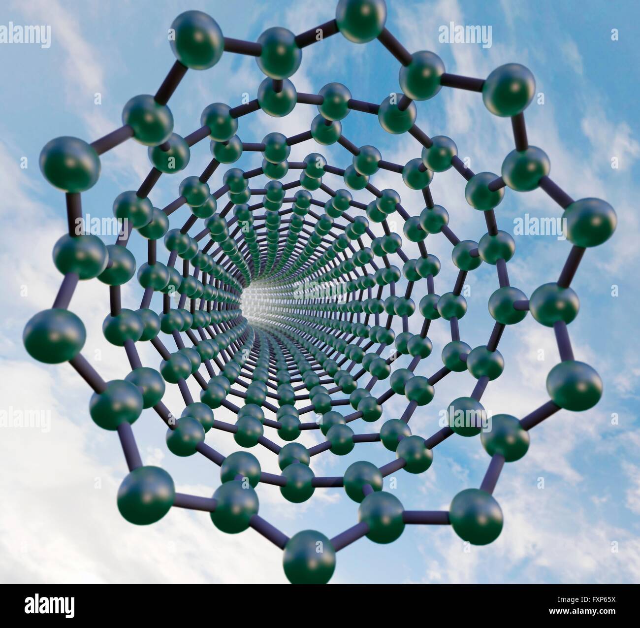 Graphen Nanotube, Molekülmodell. Stockfoto